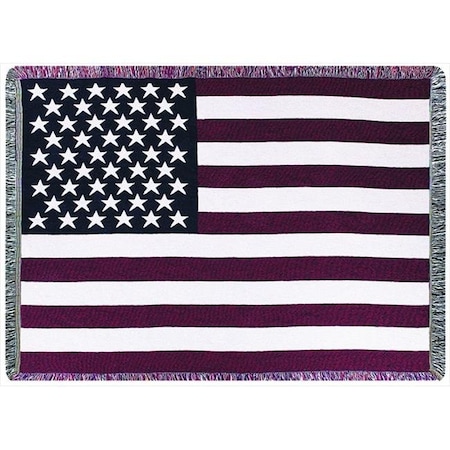 Manual Woodworkers & Weavers Manual Woodworkers and Weavers AUSA53 Usa Flag Tapestry Throw Blanket Fashionable Jacquard Woven 46 X 60 in. AUSA53